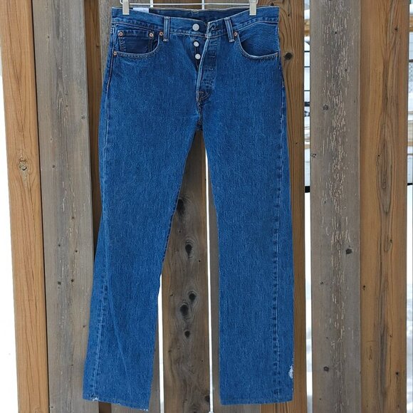 Levi's 501 Denim Jeans Mens 32 x 34 Button Fly - Picture 2 of 10